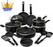 COOCK 19-Delige Pannenset - Gezond Koken - Zwart (19 stuks)