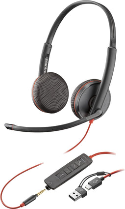 Poly Blackwire 3225 - Stereo Headset - USB-A/USB-C - Zwart