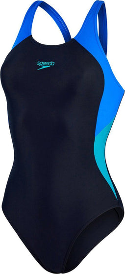 Speedo Colourblock Splice Muscleback - Sportbadpak - Endurance10 - Marine/Blauw - Maat 38