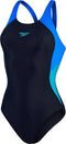 Speedo Colourblock Splice Muscleback - Sportbadpak - Endurance10 - Marine/Blauw - Maat 38
