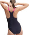 Speedo Hyperboom Splice Racerback - Sportbadpak - EnduraFlex stof - Marine/Roze - Maat 38