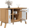 vidaXL - Dressoir - OLDEN - 114x43x73,5 - cm - massief - grenenhout - wit - en - bruin