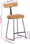 vidaXL - Barkrukken - 2 - st - 49x43x79 - cm - massief - mangohout