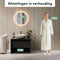 Beloura Badkamerspiegel - Ronde LED Spiegel - Verwarming - Klok - 50 cm