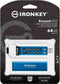 Kingston IronKey Keypad 200 - Flash geheugen - 64GB - Blauw