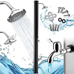 tectake® Buitendouche Ofanto - Solar - 35L - Warm Water tot 60°C - Zwart/Zilver