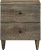 vidaXL - Nachtkastje - 40x33x46 - cm - massief - mangohout - lichtgrijs