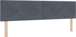 vidaXL - Hoofdbord - met - knopen - - - Donkergrijs - - - 180 - cm - - - Velours