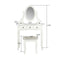 Kaptafel make up visagie toilet tafel met spiegel en krukje wit