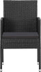 vidaXL - Tuinstoelen - 4 - st - poly - rattan - zwart