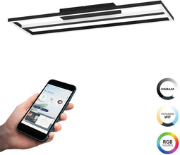 EGLO connect.z Calagrano-Z - Smart Plafondlamp - Instelbaar RGB & wit licht - Zwart/Wit - 64 cm