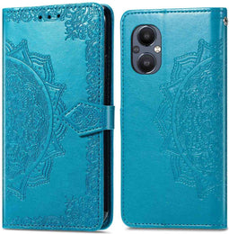 imoshion Hoesje Geschikt voor Oppo Reno 8 Lite Hoesje Met Pasjeshouder - imoshion Mandala Bookcase - Turquoise