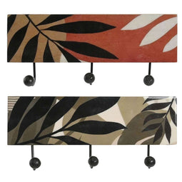 Wandkapstok DKD Home Decor Multicolour Ijzer Mangohout Tropisch Blad van een plant Coating 38 x 5...