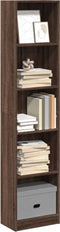 vidaXL - Boekenkast - 40x24x176 - cm - bewerkt - hout - bruin - eikenkleurig