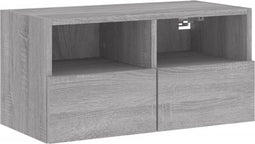 vidaXL - Tv-wandmeubel - 60x30x30 - cm - bewerkt - hout - grijs - sonoma - eikenkleur