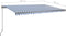 vidaXL - Luifel - automatisch - met - LED - en - windsensor - 500x350 - cm - blauw - wit