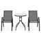 Coast 3-delige Bistroset - Ronde Tafel Ø60x70 cm met Gehard Glas & 2 Stapelbare Stoelen - Zwart
