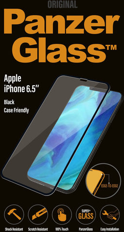 PanzerGlass iPhone Xs Max - Screenprotector - Case Friendly - Zwart