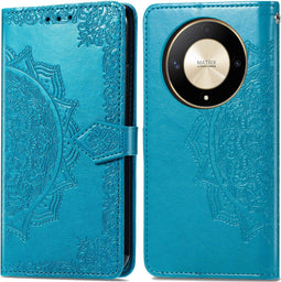 iMoshion Hoesje Geschikt voor Honor Magic 6 Lite Hoesje Met Pasjeshouder - iMoshion Mandala Bookcase - Turquoise