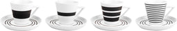 Salt&Pepper Stripes Kop en Schotel - 0,19 l - 14,5 cm - zwart - 4 stuks