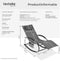 tectake® Ligstoel Taya - Ergonomisch Ligbed - Schommelfunctie - Grijs