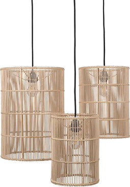 Rotan hanglampen - Set van 3 - Bamboe hanglampen - Naturel - Original Home - Ø20-25-32 cm - Geen elektra inbegrepen