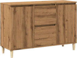 vidaXL - Dressoir - 102x35x70 - cm - bewerkt - hout - artisanaal - eikenkleurig