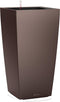 LECHUZA CUBICO PREMIUM 40 - Plantenbak - met uitneembare binnenbak - met bewateringssysteem - ALL-IN-ONE set met LECHUZA-PON - espresso metallic