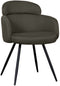 LABEL51 Dinner Eetkamerstoel - Groen - Stof - Black Frame - Stoel - Normale eetkamerstoel