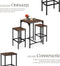 tectake - Bartafelset Inverness - 3-delig - Industrieel donkerbruin (set van 3)