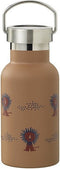 Fresk Thermosfles - 350 ml - RVS Waterfles - Lekvrije Drinkfles voor Kinderen - Koude en Warme Dranken - BPA-vrij - Onbreekbaar - Inclusief 2 Doppen - Thermosbeker - Drinkbeker - Bruin - Lion