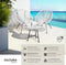 tectake® Bistroset - 2 stoelen en 1 tafel - Retro Egg Chairs Acapulco-stijl - Weerbestendig - Wit
