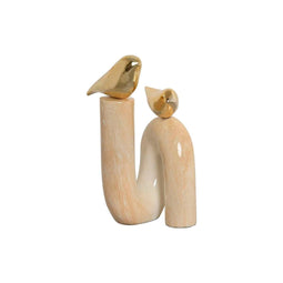 Decoratieve figuren Home ESPRIT Gouden Ivoor Vogels Romantiek 19 x 11,5 x 27 cm