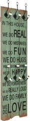 vidaXL - Wandkapstok - met - 6 - haken - HAPPY - LOVE - 120x40 - cm