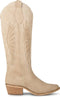 PS Poelman TOFU - Cowboylaarzen - Suède - Beige - Maat 39