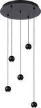 Atmooz - Hanglamp Balls - zwart - Industrieel - Woonkamer / Slaapkamer / Eetkamer - Plafondlamp - Hoogte 200cm - Metaal