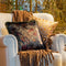 Dutch Decor YASMIN - Kussenhoes velvet 45x45 cm Military Olive - groen - franjes - met rits - zonder binnenkussen