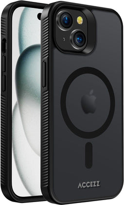 Accezz Rugged Frosted Backcover - MagSafe - Schokabsorberend - Zwart