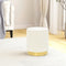 vidaXL - Hocker - met - opbergruimte - rond - fleece - wit