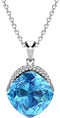 Yolora Dames Ketting - Kalpa Camaka Kristal - 18K Wit Verguld - Zilver/Lichtblauw