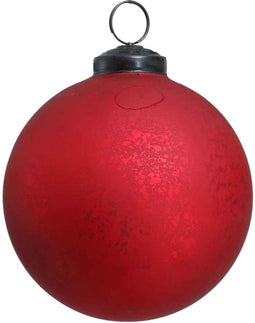 PTMD Snowy Kerstbal - H10 x Ø10 cm - Glas - Rood