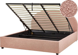 VAUCLUSE - Tweepersoonsbed - Pastelroze - 180 x 200 cm - Polyester