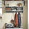 SoBuy FHK28-HG - Wandkapstok - 3 Compartimenten 4 Haken - Grijs 100x25x35 cm