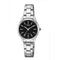 Q&Q C229-802Y - Horloge - Analoog - Dames - Vrouwen - Stalen band - Rond - Metaal - Streepjes - Zilverkleurig - Zwart