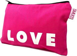 SMUG Reisetui - Toilettas - Reiszak voor Koffer - Makeup Tasje - Koffer Organizer Opbergzakje - Love Print, Fel Roze