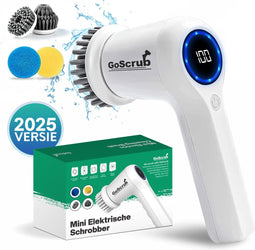 GoScrub® Mini - Elektrische Schoonmaakborstel - 4 Opzetstukken - Wit
