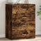 vidaXL - Dressoir - 60x39x80 - cm - bewerkt - hout - gerookt - eikenkleurig