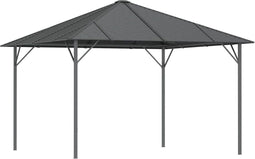vidaXL - Prieel - met - dak - 3x3 - m - antracietkleurig