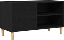 vidaXL - Record - Kast - Zwart - Eiken - 84,5x38x48 - cm - Bewerkt - Hout