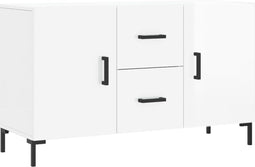 vidaXL - Dressoir - 100x36x60 - cm - bewerkt - hout - hoogglans - wit